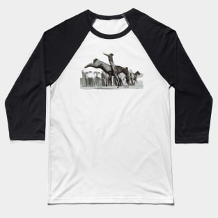 Bronco Riding cartoon Baseball T-Shirt